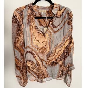Sofia Madelyn Marbled Blouse Top NWT size XS/S $186